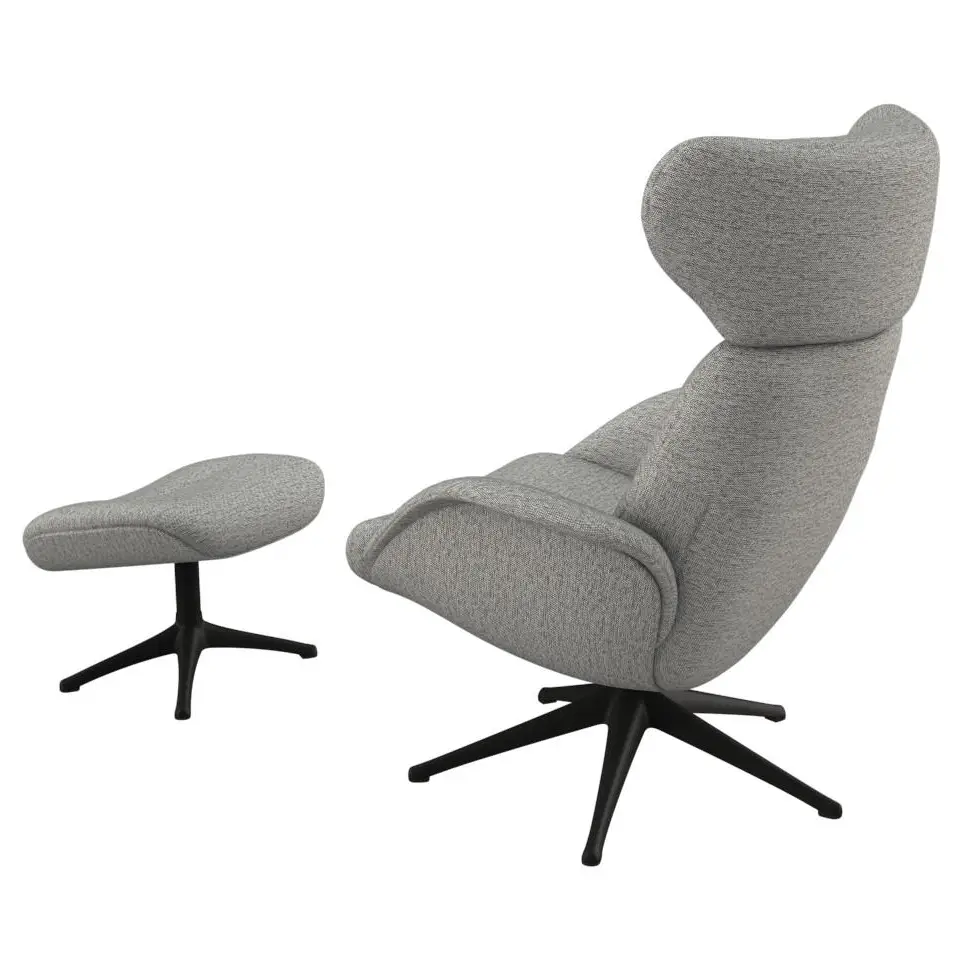 Fotel Wypoczynkowy More Podnóżkiem Copparo Light Grey - Nowoczesne meble, meble nowoczesne, stoły wnętrz - Eichholtz, krzesła, nowoczesne fotele, sklep meblowy