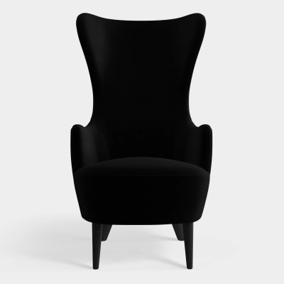 Fotel Wingback kvadrat hero 2 black Tom Dixon