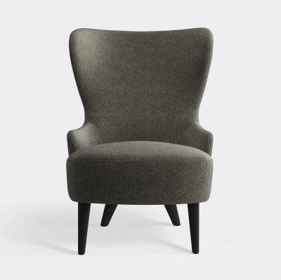 Fotel Wingback Micro kvadrat Melagne Grey Tom Dixon
