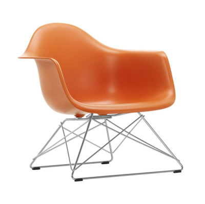 Fotel Eames Plastic Armchair LAR pomarańczowy - chromowana podstawa Vitra