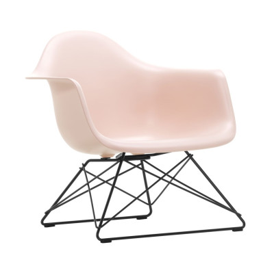Fotel Eames Plastic Armchair LAR różowy - czarna podstawa Vitra
