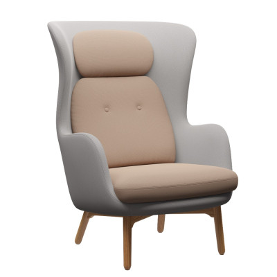 Fotel RO JH2 tkaninaCapture Grey + Capture Pink Sand Fritz Hansen