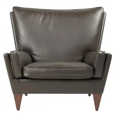 V11 Smooth leather coffee Gubi armchair