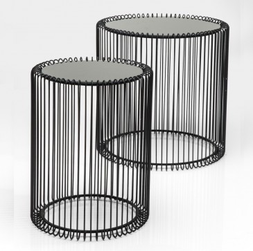 STOLIK WIRE BLACK 2 SET KARE DESIGN