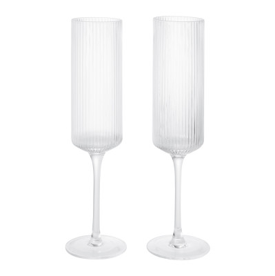 Kieliszki do szampana Ripple Flutes 2 szt. transparentne Ferm Living