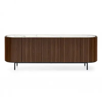 Komoda Lake 225 cm orzech - blat ceramiczny biały Calligaris