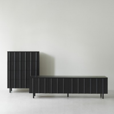 Komoda Rib 175 cm czarna Normann Copenhagen