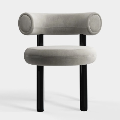 Krzesło Fat Black Steel - Clay Velvet Tom Dixon