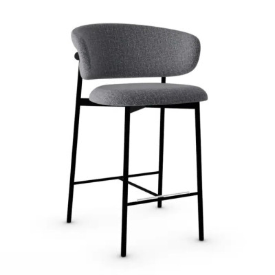 Krzesło barowe Oleandro boucle antracytowe Calligaris