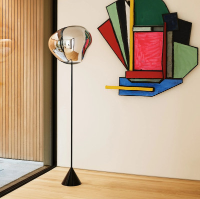 Lampa podłogowa Melt Cone Slim srebrna Tom Dixon