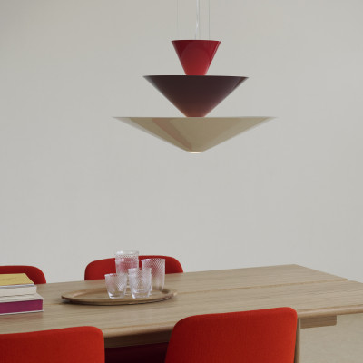 Lampa Wisząca Gio Ln15 Vermilion Red Dark Burgundy Ecru White Andtradition