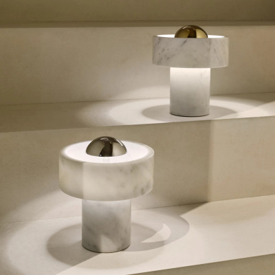 Lampa bezprzewodowa Stone srebrna Tom Dixon
