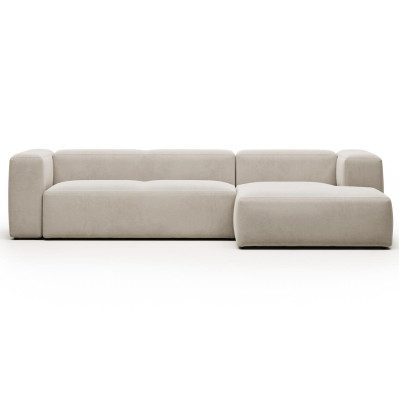 Sofa Blok 3 osobowa z prawym szezlongiem beżowa Kave Home