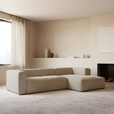 Sofa Blok 3 osobowa z prawym szezlongiem beżowa Kave Home