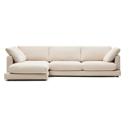 Sofa Gala z lewym szezlongiem beżowa Kave Home