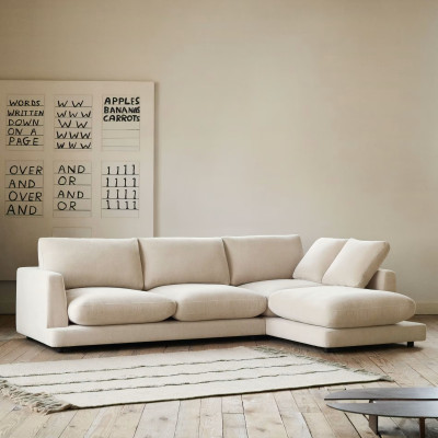 Sofa Gala z prawym szezlongiem beżowa Kave Home