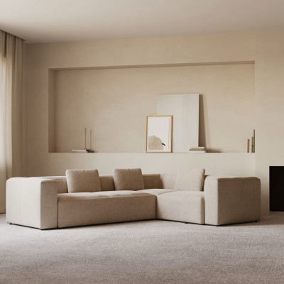 Sofa narożnikowa Blok 4 osobowa beżowa Kave Home