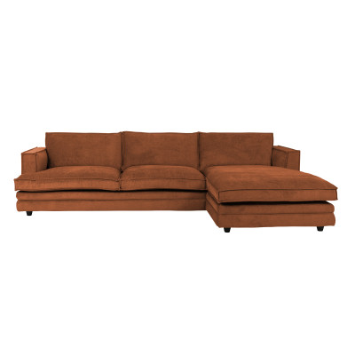 Sofa Agir Z Szezlongiem 285X155 Cm Velvety Ceglasta Furninova