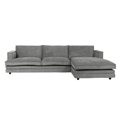 Sofa Agir Z Szezlongiem 285X155 Cm Velvety Szara Furninova