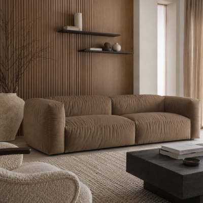 Sofa Martina 3-osobowa ciemnobeżowa Micadoni