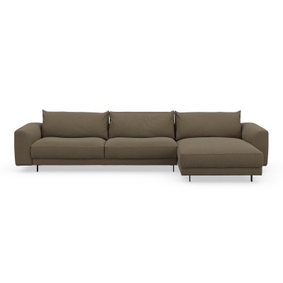 Sofa Samba Z Szezlongiem 351X163 Cm Ciemnobeowa