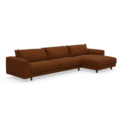 Sofa Samba Z Szezlongiem 351X163 Cm Kasztanowa Furninova