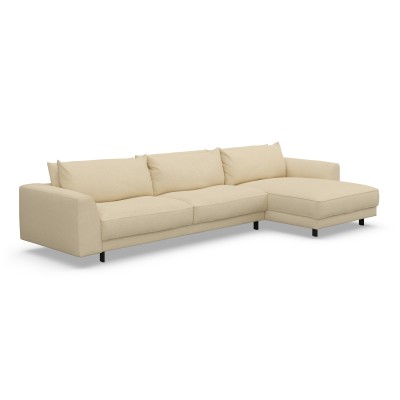 Sofa Samba Z Szezlongiem 351X163 Cm Kremowa Furninova