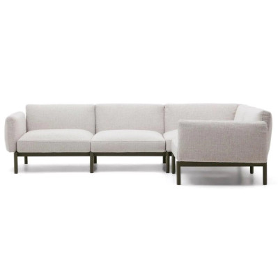 Sofa ogrodowa narożna Sorells beżowa kave home