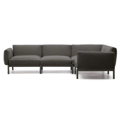Sofa ogrodowa narożna Sorells ciemnoszara kave home