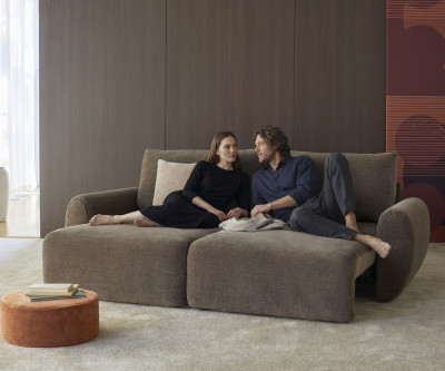Sofa rozkładana Norum Curve Arms Esina Cedar Brown innovation