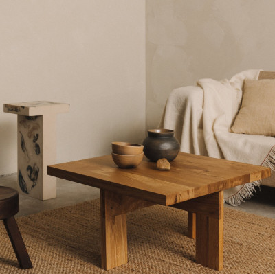 Stolik kawowy Farmhouse Square naturalny dąb Frama