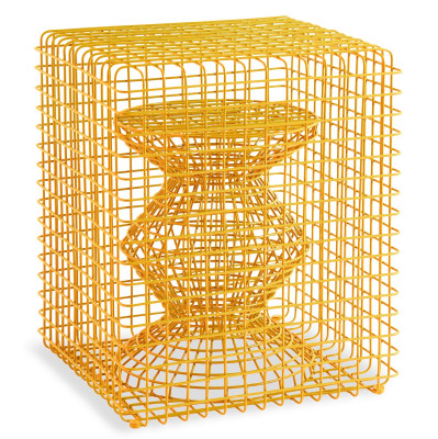 Taboret Zig Zag Wire żółty Pols Potten