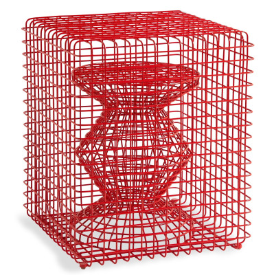 Taboret Zig Zag Wire czerwony Pols Potten