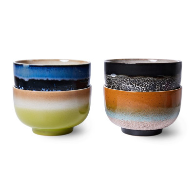 Zestaw 4 ceramicznych misek 70s groovy HKliving