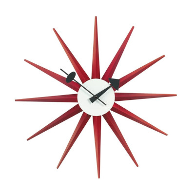 Zegar ścienny Sunburst czerwony Vitra