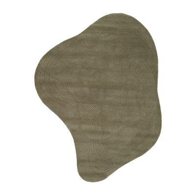 Fluid Arc Olive Linie Design-Teppich