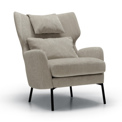 Fotel Alex z zagłówkiem Atropa Grey Beige Sits