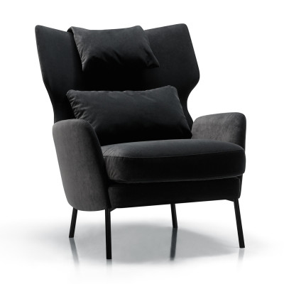 Fotel Alex z zagłówkiem Classic Velvet Anthracite Sits