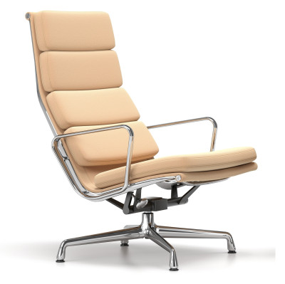 Fotel Soft Pad Chair EA 222 Tkanina Track Mustard - podstawa aluminiowa Vitra