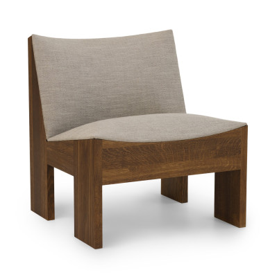 Gray Tenon armchair with dark oak base New Works