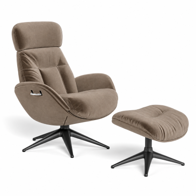 Fotel wypoczynkowy Elegant z podnóżkiem Mole brown Flexlux