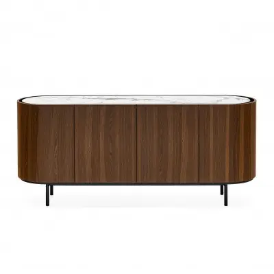 Komoda Lake 180 cm orzech - blat ceramiczny biały Calligaris