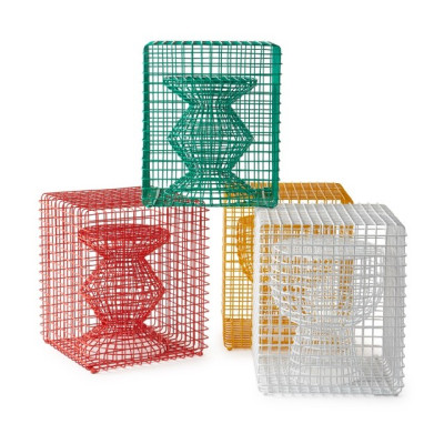 Taboret Zig Zag Wire żółty Pols Potten