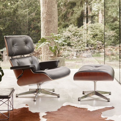 Fotel Eames Lounge chair skórzany Nero Vitra