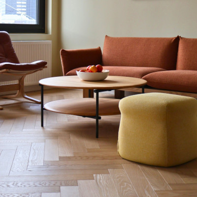 Fotel Siesta Classic Low - ciemnobrązowa skóra, Czarny dąb LK Hjelle