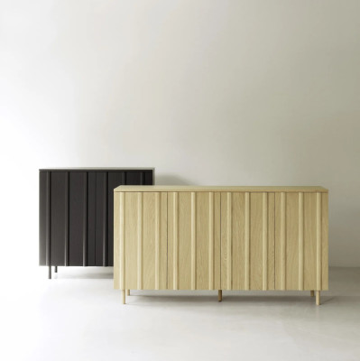 Komoda Rib 159 cm czarna Normann Copenhagen