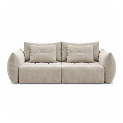 Sofa Bloom 3-osobowa jasnobeżowy welur Micadoni