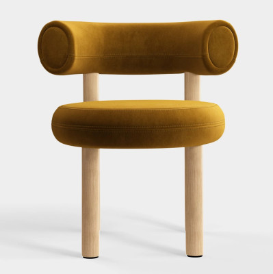 Krzesło Fat Natural Wood - Gold Velvet Tom Dixon