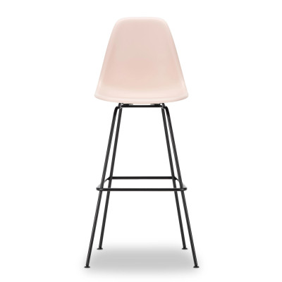 Krzesło barowe Eames Plastic RE High różowe - czarna podstawa Vitra