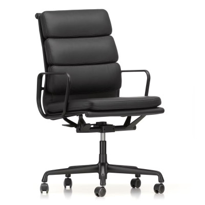 Krzesło biurowe Soft Pad EA 219 Skóra naturalna - podstawa czarna Vitra